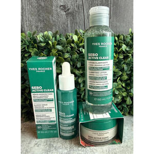 Yves Rocher SEBO ACTIVE CLEAR Zero Blemish Gel Cream, Serum, Clarifying Lotion